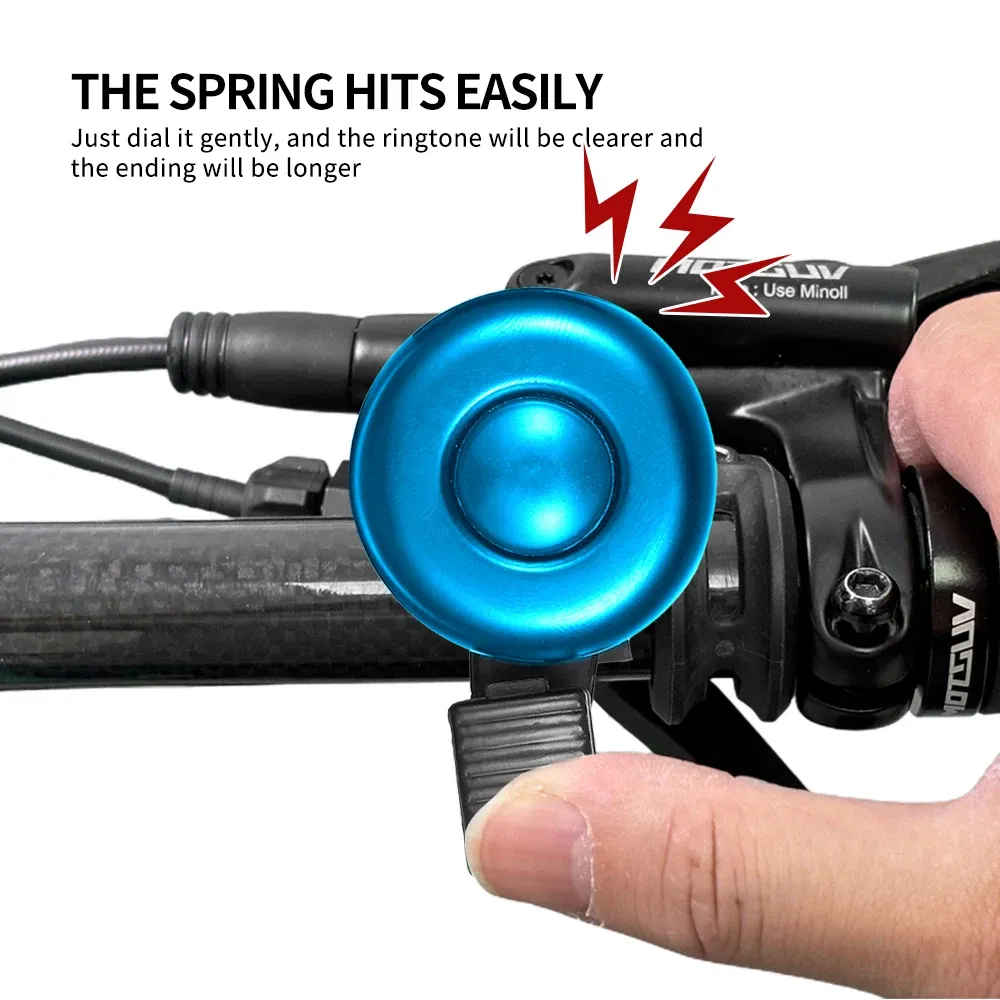 Color: Blue - VXM Bicycle Bell MINI Aluminum Alloy Bike Ring Bell Safety Warning Alarm Loud Sound Handlebar Bell MTB Horn Cycling Accessories
