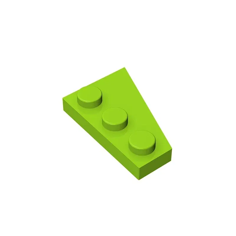 Color: light green - Gobricks GDS-546 Wedge, Plate 3 x 2 Left compatible with lego 43723 pieces of children's DIY Assemble Building Blocks