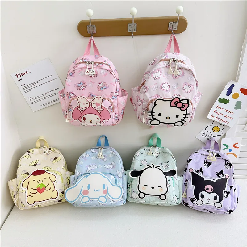 Color: SKY BLUE, Size: 12 inches - Sanrioed Anime Hello Kitty Cinnamoroll My Melody Kuromi Cute Kid Backpack Kawaii Cartoon Leather Mini School Bag Holiday Gift