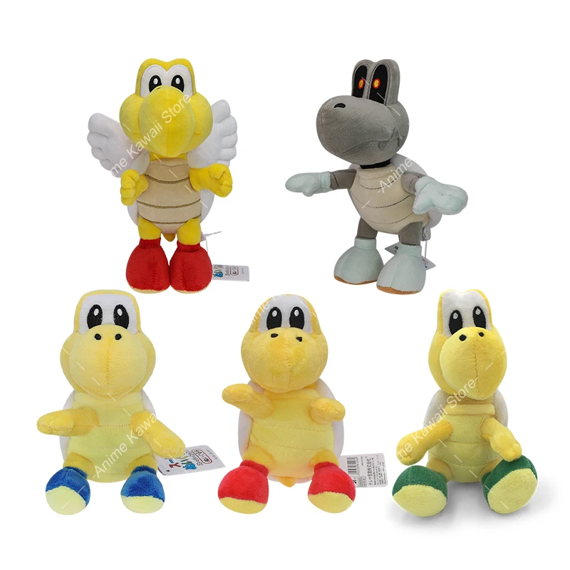 Color: MAROON - Super Mario Plush Toy Koopa Troopas Red Green Turtle Tortoise Kawaii Dry Bones Stuffed Animal Doll for Children Christmas Gifts