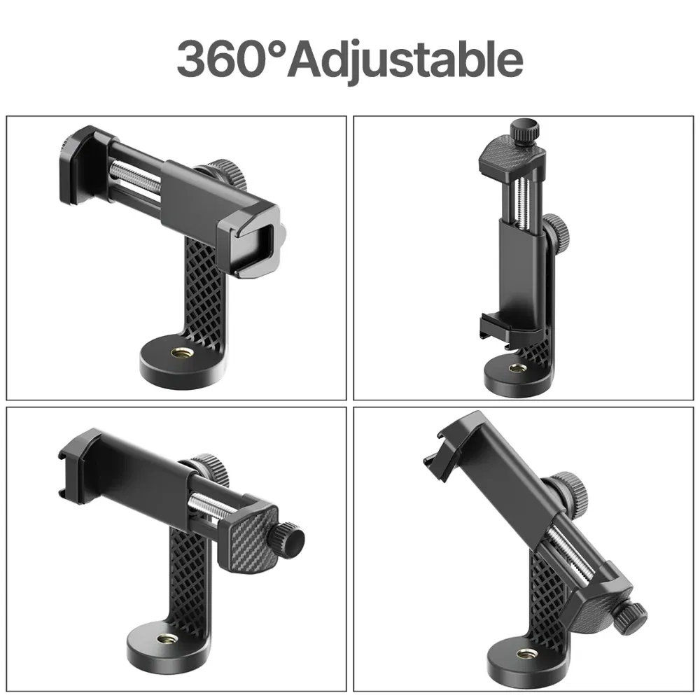 Color: black, Ships From: CHINA - Ulanzi ST-17 360?° Horizontal and vertical Shooting Tripod Phone Mount Holder Clamp Clip With Cold Shoe 1/4'' Tripod Mount Base