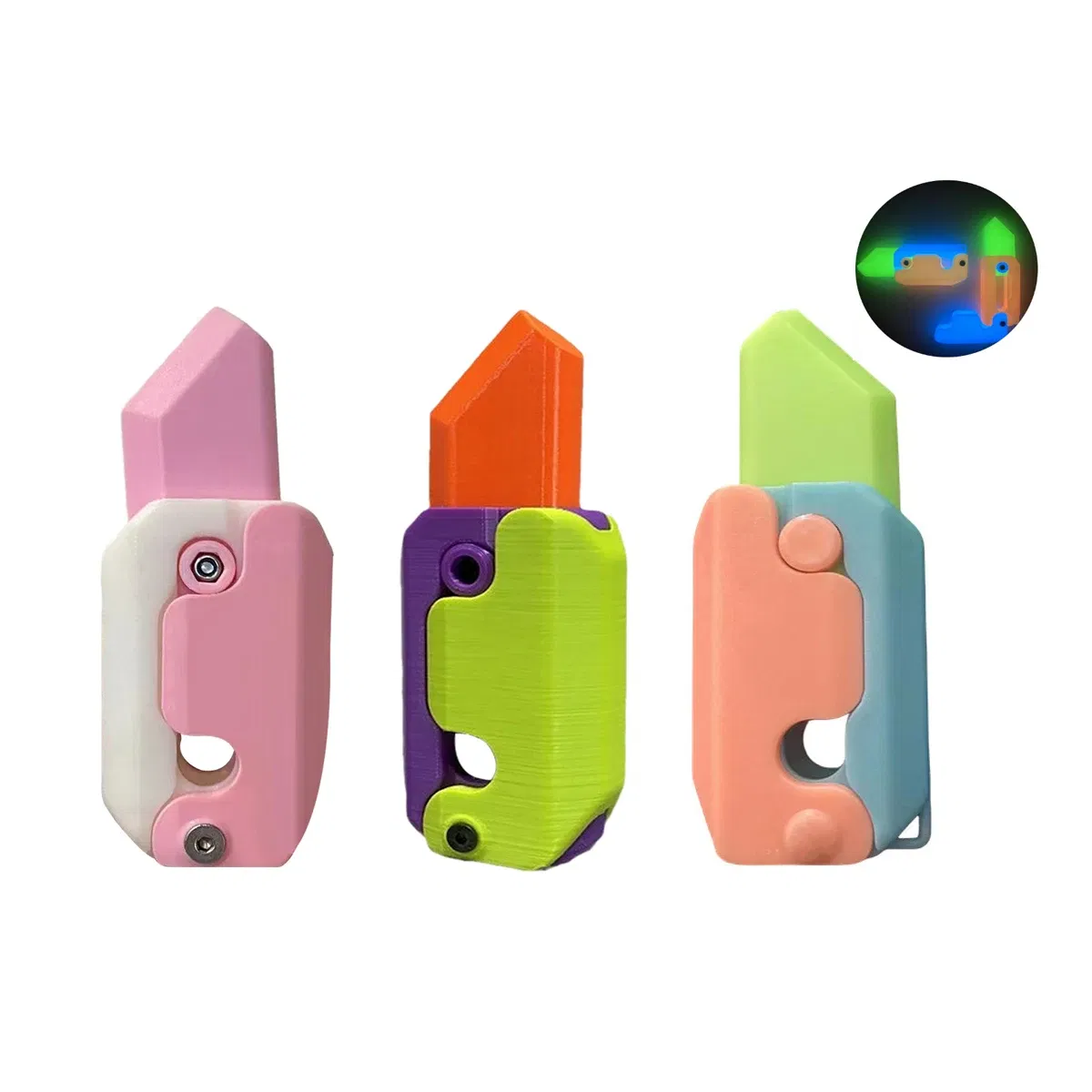 Color: Jasmine, Ships From: CHINA - Gravity Folding Claw Knife Radish Knife 3d Printing Gravity Knife Small Radish Knife Push Card Decompression Fidget Mini Toy