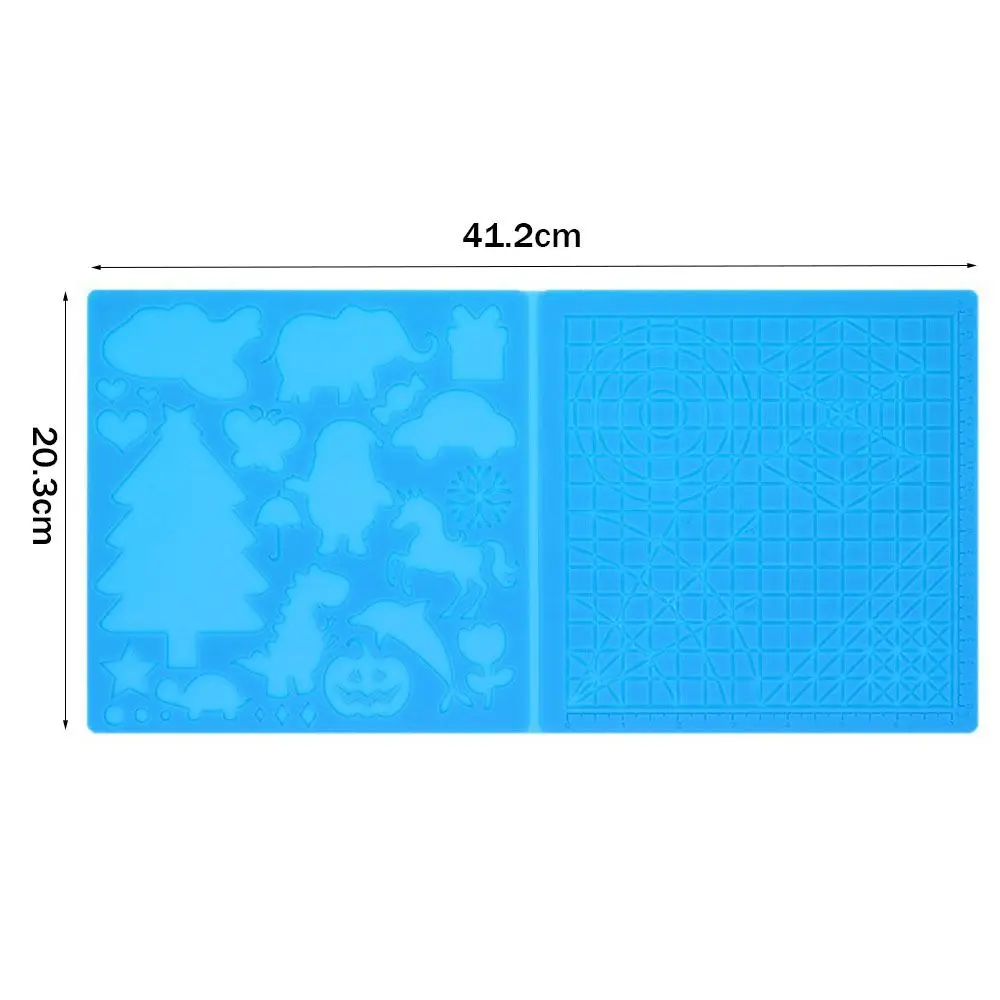 color: Gold - Silicone Design Rubber Pad for 3D Printing Pen with 2 Finger Protectors Template Drawing Tools for Kids Adults Drawing DIY Tools