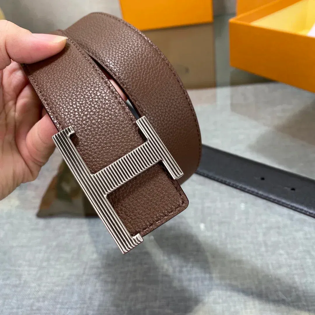 Color: Gold, Belt Length: 105CM - New Style Leather Belt for Men and Women, Classic Cowhide T Buckle Design Belt, Light Luxury, Classic and Versatile Gift