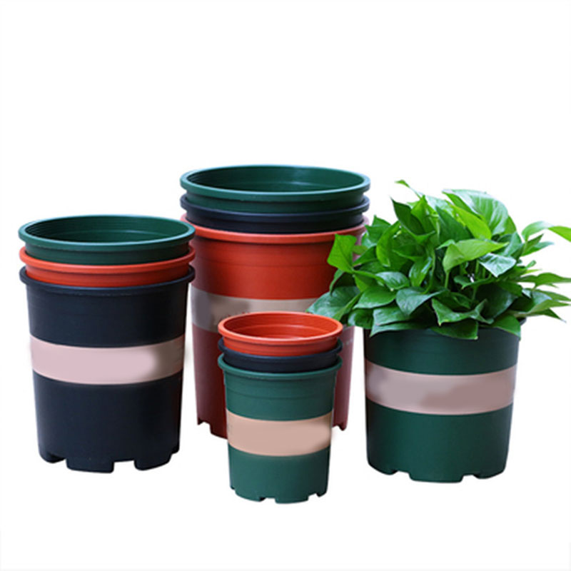 Color: Navy Blue - Large Round Short Flower Pot Control Root Rose Pot Planting Seedling Thickening Plastic Flower Gallon Pot or Tray Potted Plants