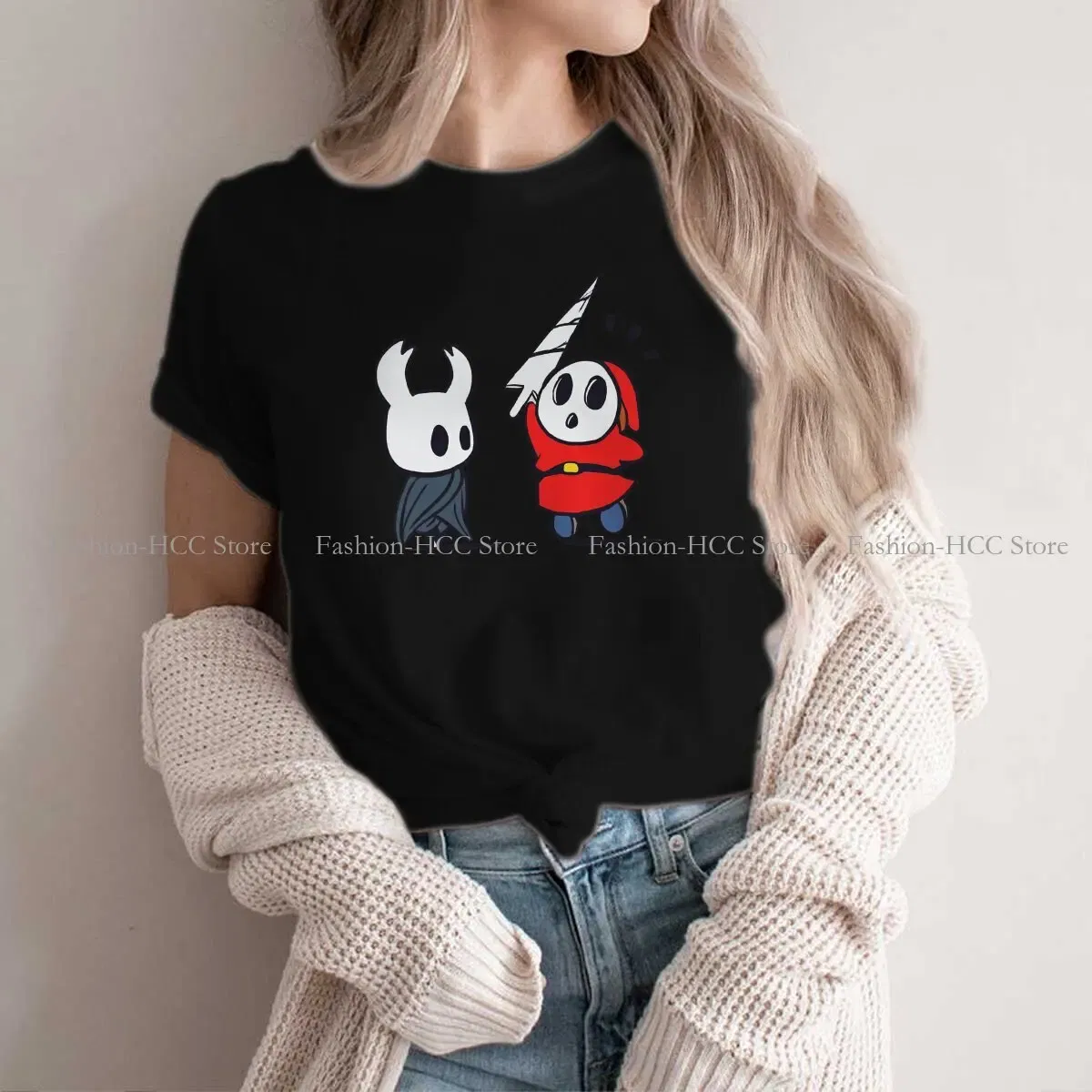 Color: black, Size: XXL - Shy Guy Classic Unique Polyester TShirt Hollow Knight Game Top Quality Hip Hop Gift Idea T Shirt Stuff