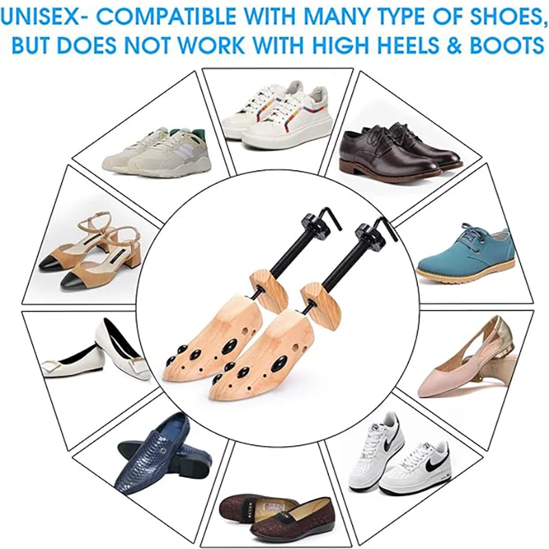 Color: Beige - 1PCS Shoe Stretcher Women & Men Wide Feet,Wood Shoe Stretcher Adjustable Large Size Shoe Expander Widener Stretch Length Width