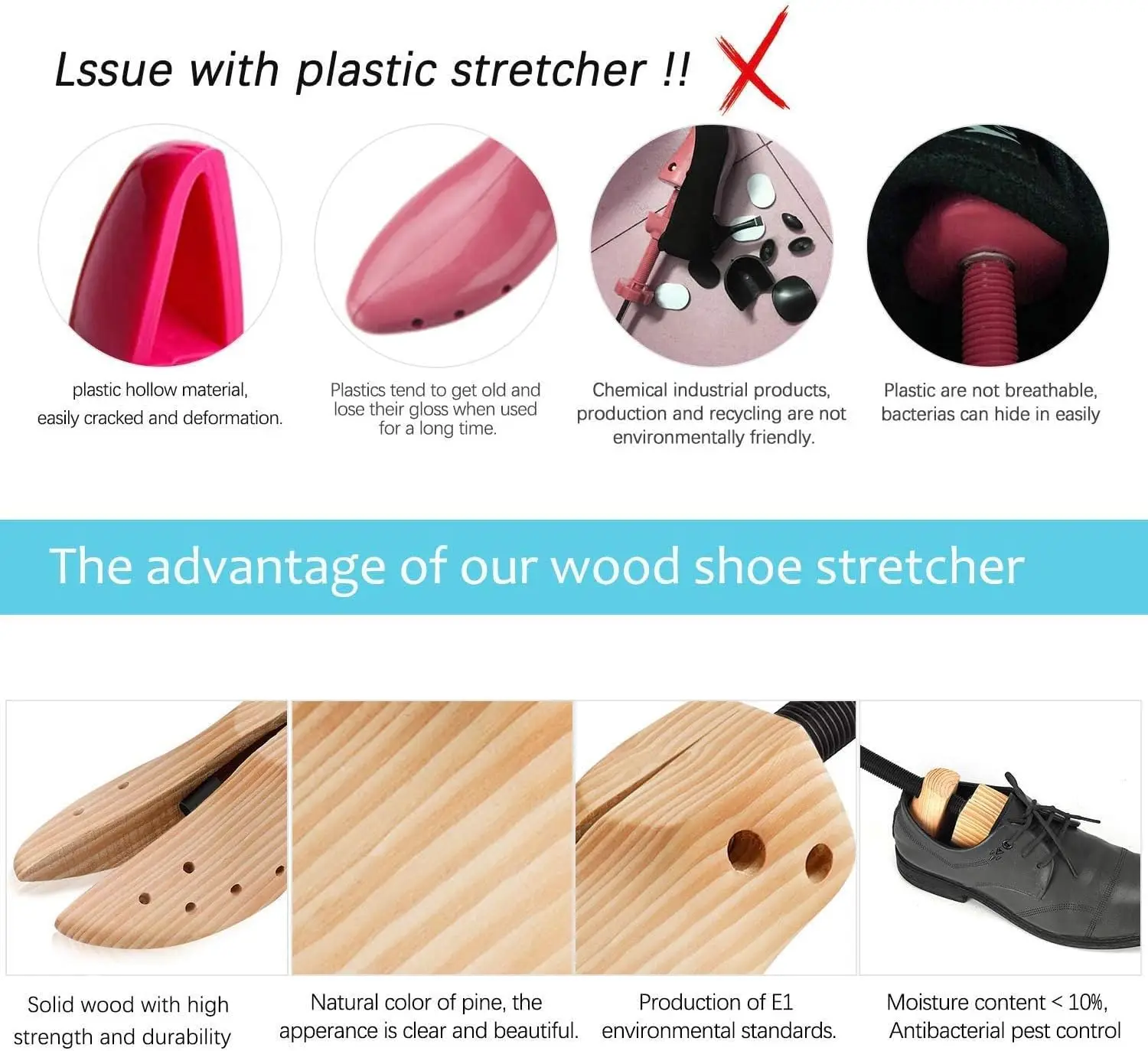 Color: Beige - 1PCS Shoe Stretcher Women & Men Wide Feet,Wood Shoe Stretcher Adjustable Large Size Shoe Expander Widener Stretch Length Width