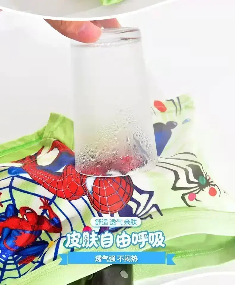 Color: Beige, Kid Size: 6 - 4pcs Disney Spiderman Children's Panties Cartoon Cotton Avenger Boys Boxers Frozen Girls Underwear Child Underpants