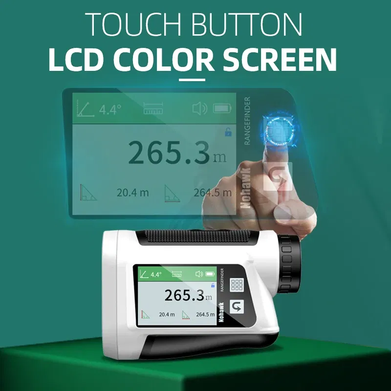 Color: Green - NOHAWK Golf Laser Rangefinder USB Rechargeable with Slope Compensation For Golfer Range Finder Hunting Monocular