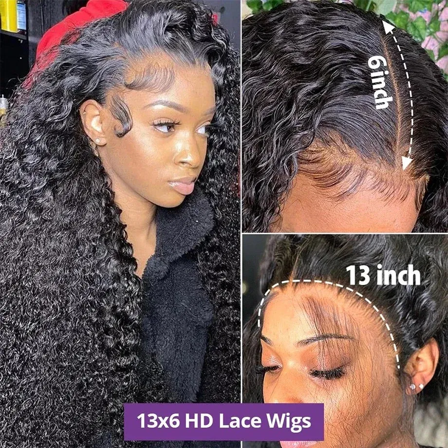 Color: #10, Ships From: CHINA, Stretched Length: 30inches, Density: 100% - Curly Human Hair Wigs For Women Water Wave Lace Front Wig 13x4 13x6 Lace Frontal Deep Wave Wig 100% Human Hair Hd Lace Wigs