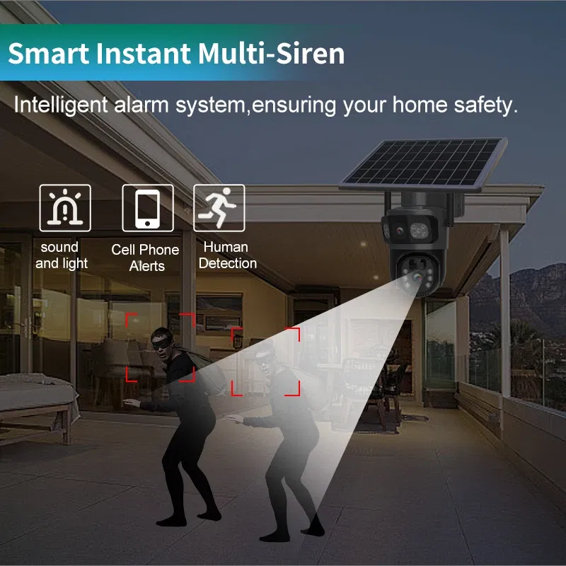Color: Black - DIDSeth 4G PTZ IP Solar Camera 4G SIM Card CCTV Wireless WIFI Solar Outdoor Waterproof 360 IP Camera Pan Tilt Eseecould APP