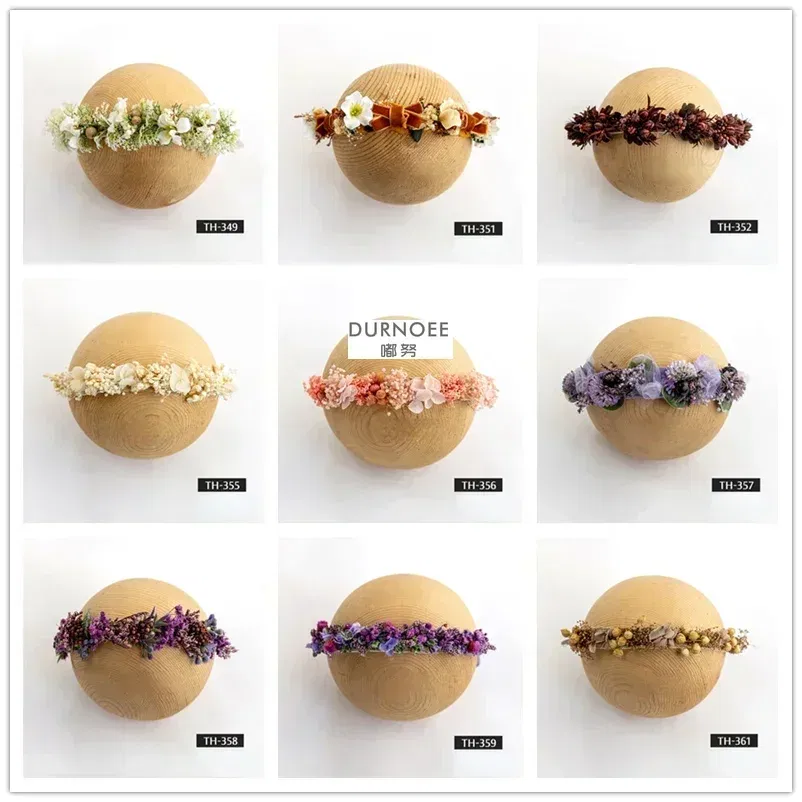 Color: Chocolate - Baby Headband Newborn Photography Flower Headbands Baby Photo Infant Headwear