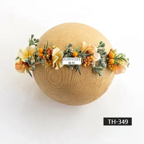 Color: Chocolate - Baby Headband Newborn Photography Flower Headbands Baby Photo Infant Headwear
