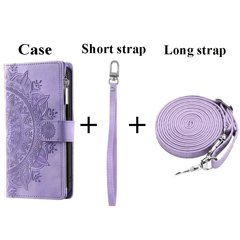 Color: MAROON, Material: PP - For OPPO A38 A58 A57 A 78 38 4G 5G Book Case Crossbody Lanyard Zipper Wallet Funda OPPO A78 Case Phone A98 A 58 98 A18 A77 S A17