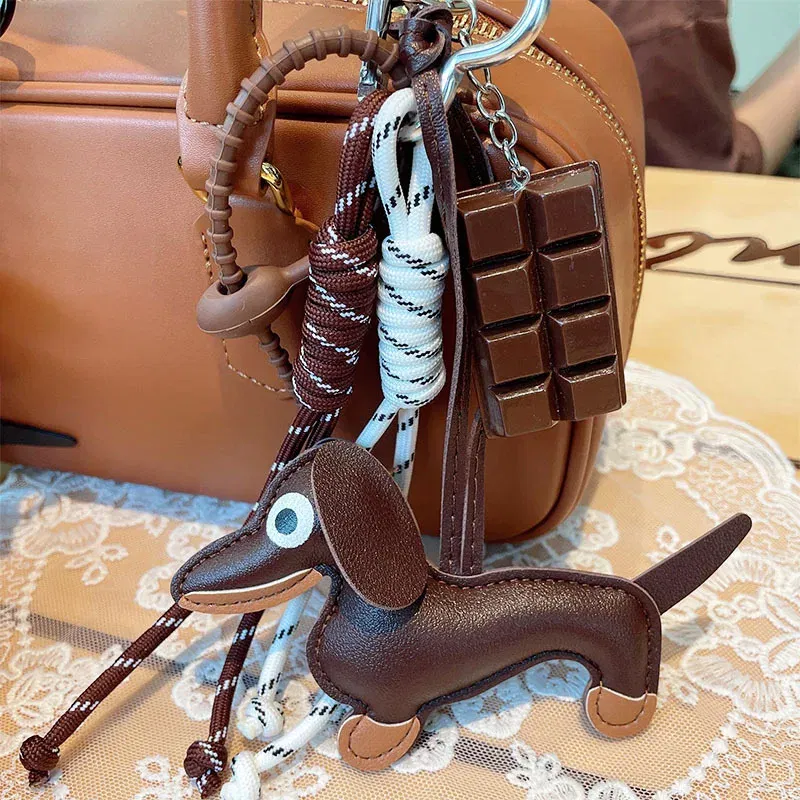 Color: Light Grey - DIY Bag Pendant Creative Bread Weaving Rope Colorful Nylon Lanyard Car Keychain Couple Multi-purpose Bag Hanging Accessories