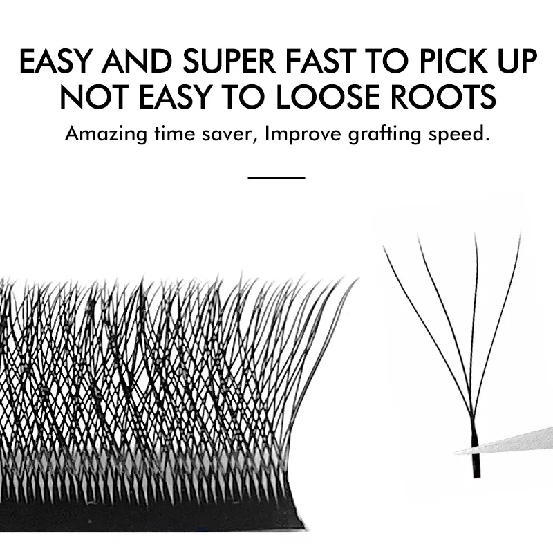 Color: Dark Brown, Curl: LU, Thickness: 0.07mm, Length: 8mm - NATUHANA W-Shaped 4D 5D Volume Eyelash Extensions Premade Volume Fans W Shape Lashes Natural Soft False Eyelashes for Makeup