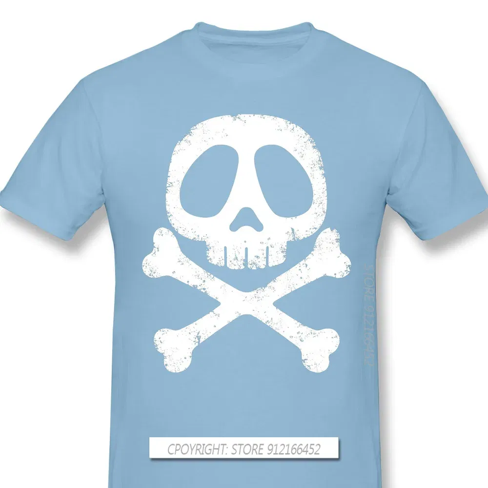 Color: SKY BLUE, Size: XS?€old?‰ - Cool Black TShirt Space Pirate Captain Harlock Arcadia Kei Yuki Anime Homme T-Shirts Tee Pure Cotton Oversize Short Sleeve