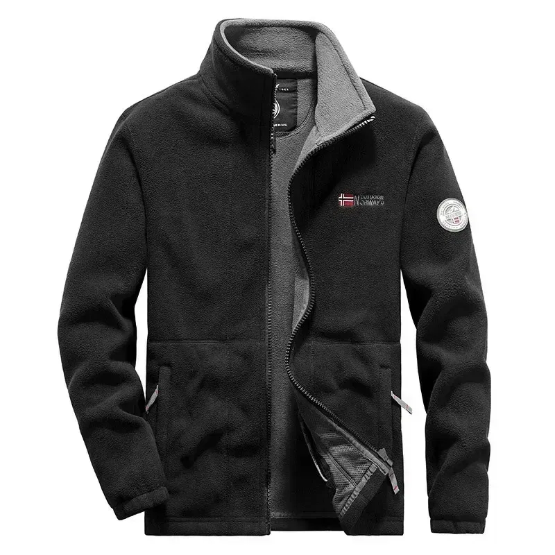 Color: Khaki, Size: XS?€old?‰ - Men Fleece Jacket Pockets Thicken Polar Norway Ski Jackets Cold-proof Overcoat Plus Size Outwear Autumn Winter Casual Warm Coat