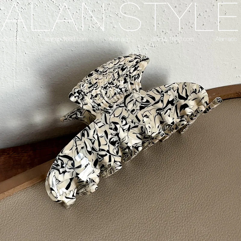 Color: Dark Grey - 9cm Long Acetate Hair Crabs Hair Clips Claws for Girls Rolled up Hair Style Daliy