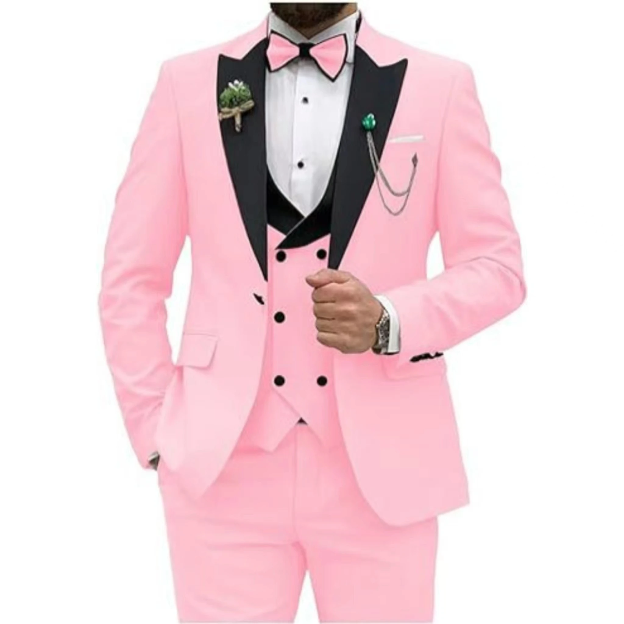 Color: MULTI, Size: One Size - Men Suit Colorful Luxury Blazer Vest And Pant Sets 3 Piece Birthday Dress Business Prom Evening Party Costumes High Quality