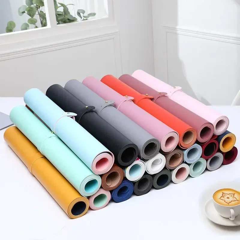 Color: Gold - Large Mouse Pad Extra Big Non-Slip Desk Pad Waterproof PU Leather Desk Table Protector Gaming Mouse Mat for Game Office Work