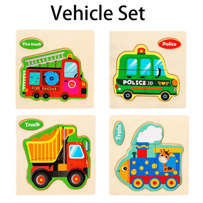 Color: Red, Ships From: CHINA - Wooden Puzzle Jigsaw Toys For Children Wood 3d Cartoon Animal Puzzles Intelligence Kids Early Educational Toys for Children