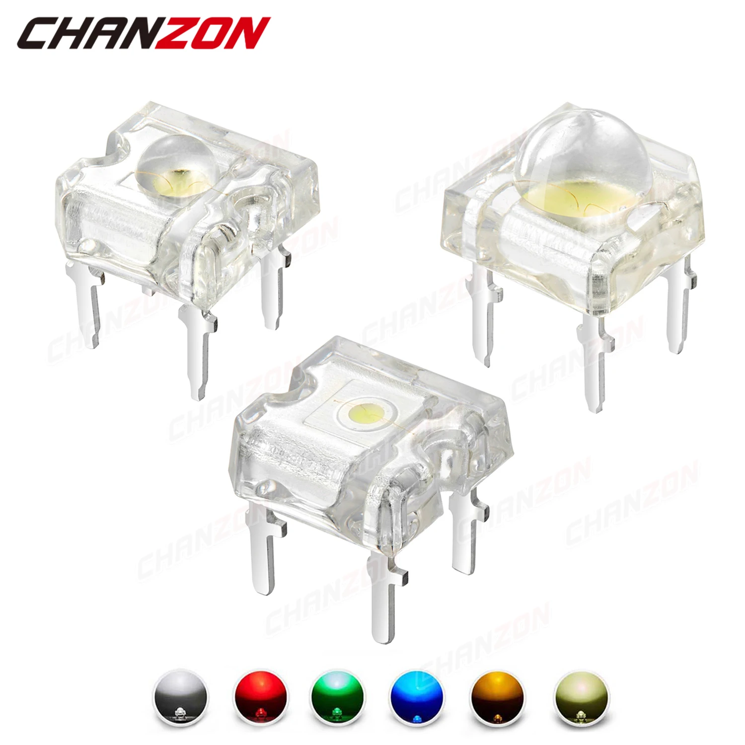 Color: Silver, Ships From: CHINA - 100Pcs 3mm 5mm Led Diode Piranha Super Flux Round Flat Top White Red Green Blue Yellow Superflux Lights Emitting PCB Lamp Bulb