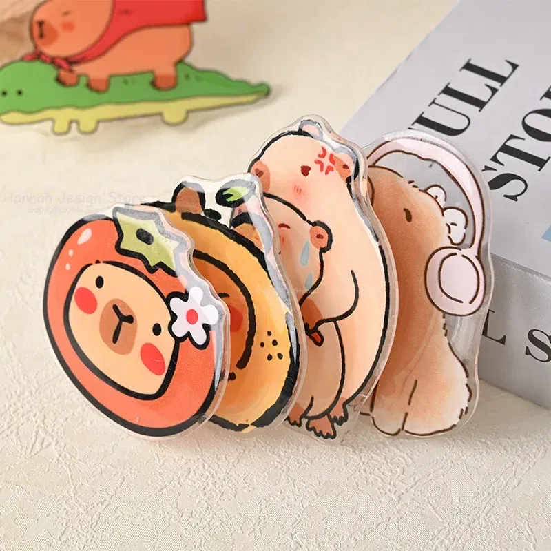 Color: Yellow - Korean Cute Capibara Kapibara Griptok Guinea Pig Phone Holder Flower Grip Tok Stand Bracket Universal Support For iPhone Samsung