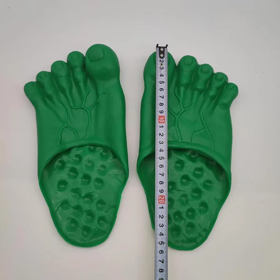 Color: Beige - Funny Slippers Man Women Footwear Shoes Fashion Outdoor Beach Couple Slippers Role Playing Bigfoot Amazing Sandals Of The Hulk