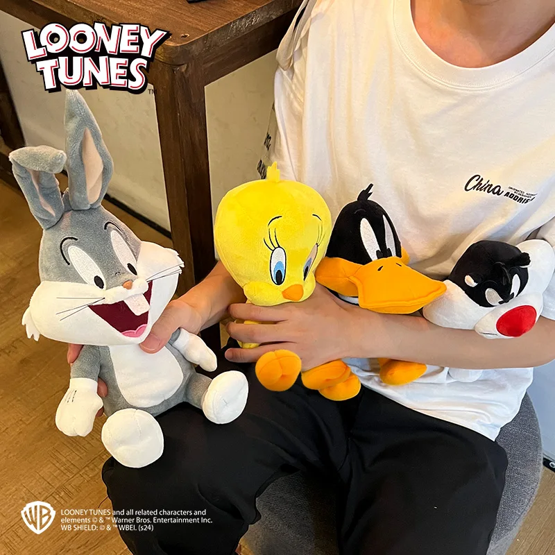 Color: MistyRose - New 20cm Original Looney Tunes Bugs Bunny Plush Toy Classic 32cm Tweety Q Series Lola Bunny Daffy Cartoon Peluche