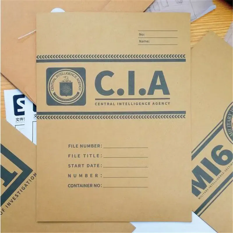 Color: Dark Grey - Agent Portfolio Folder File Archives Cosplay FBI CIA Central Intelligence MI6 British Army Movie Film Prop Set
