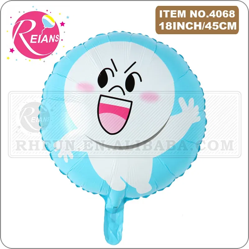 Color: Fluorescence Yellow - Cartoon Animal round shape Cute Bear Friend Balloon Rabbit For Children Birthday Party Baby Shower Supplies ballon baloon globos