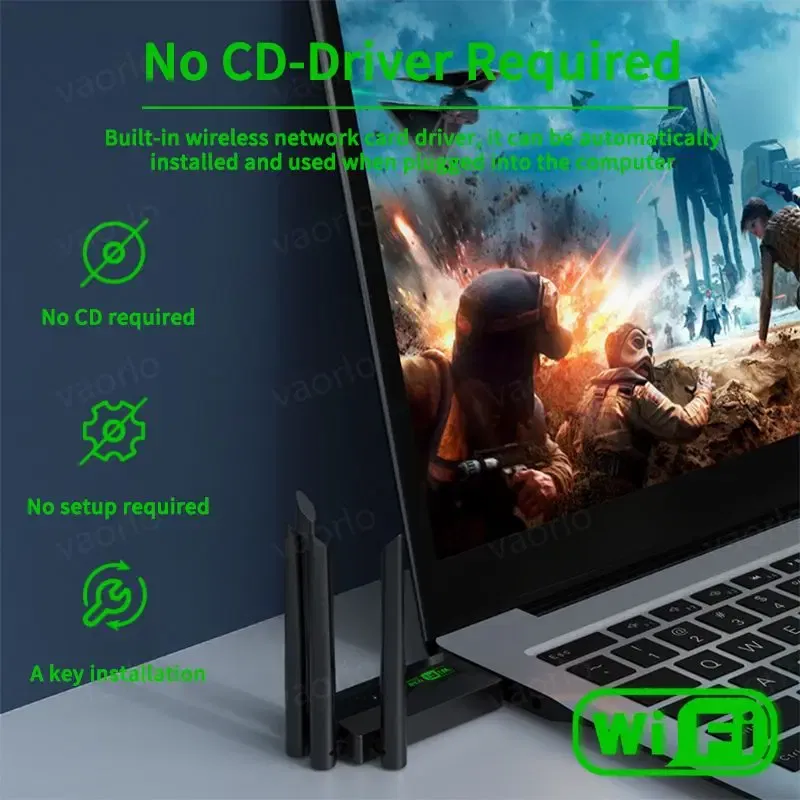 Color: black - 1200Mbps WiFi USB Adapter Dual Band 2.4G+5Ghz Wi-Fi Dongle 4 Antenna 802.11AC USB3.0 High-Speed Wireless Card Receiver PC/Laptop
