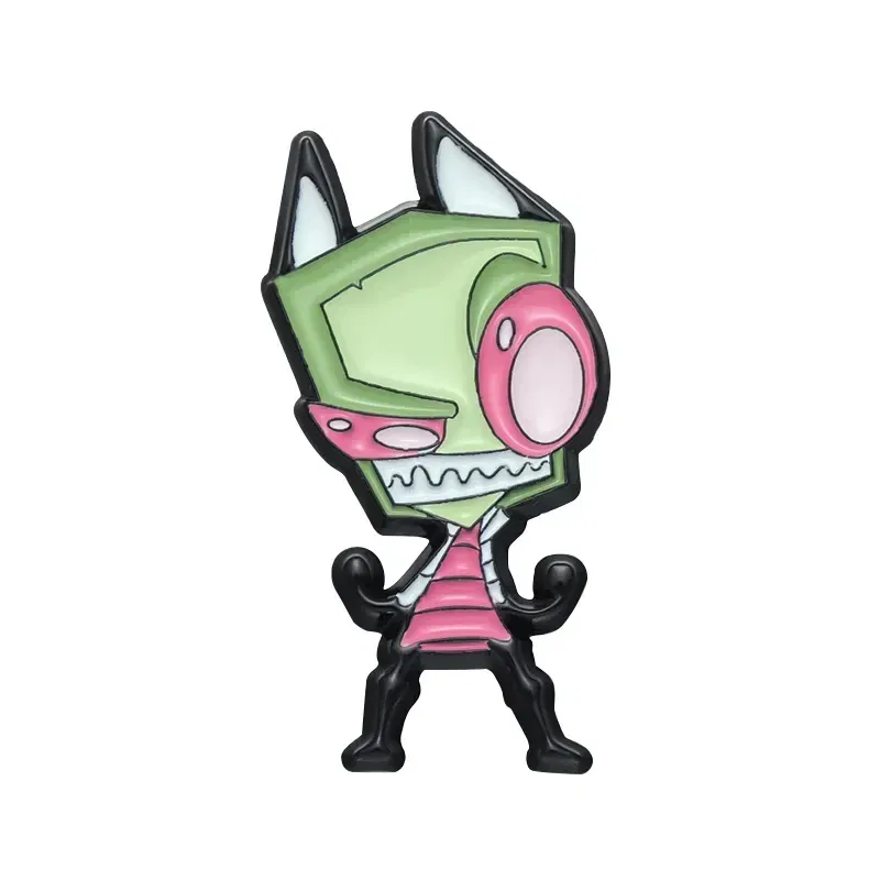 Metal color: SILVER PLATED - Cartoon Anime Brooch Enamel Pins Custom Metal Animal Badges Lapel Accessories Sweater Women Men Jewelry Gift Friends Wholesale