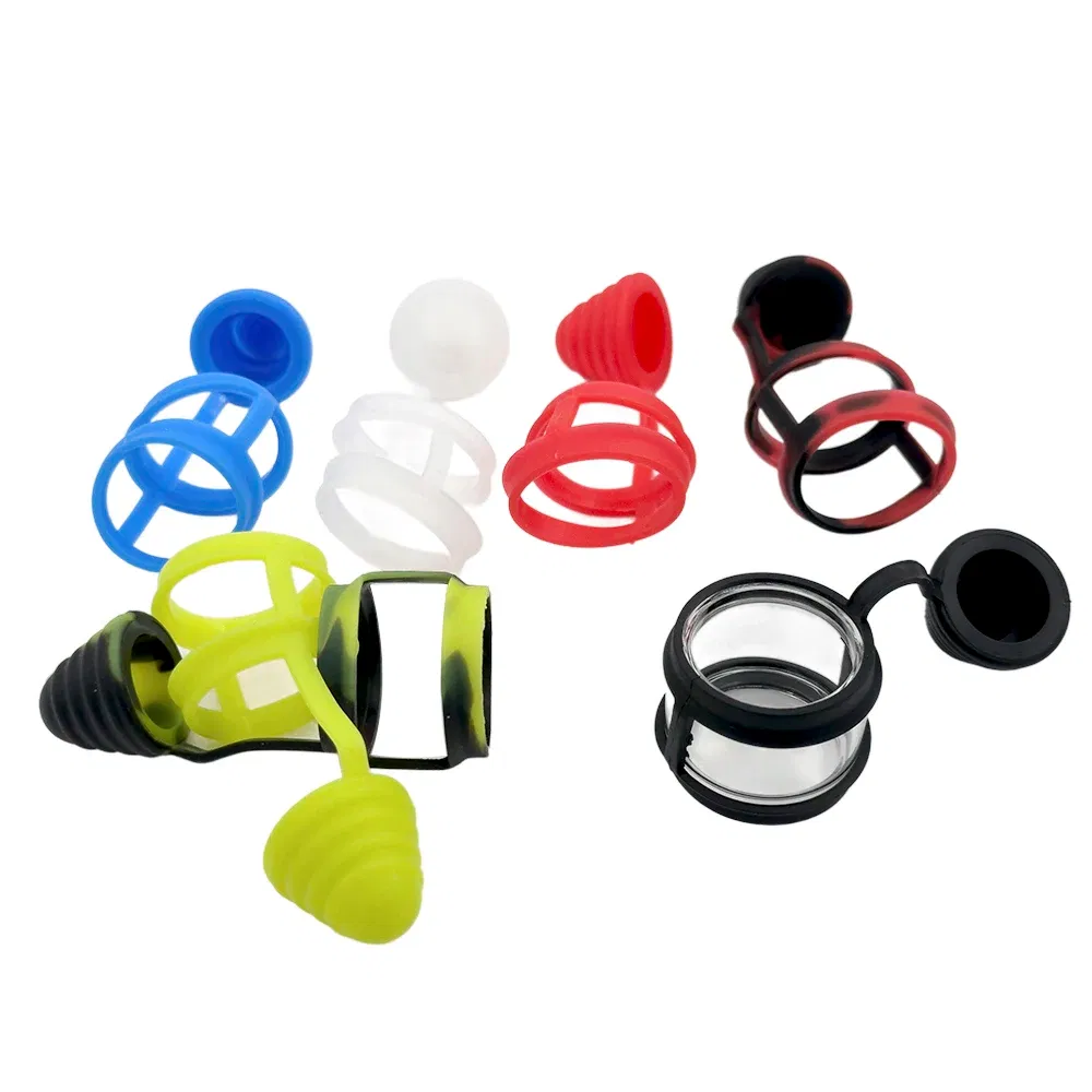 Color: Red - 810 Silicone Rubber Band Fat Bubble Glass Ring Dust Cap Covers for 810 Drip Mouthpiece