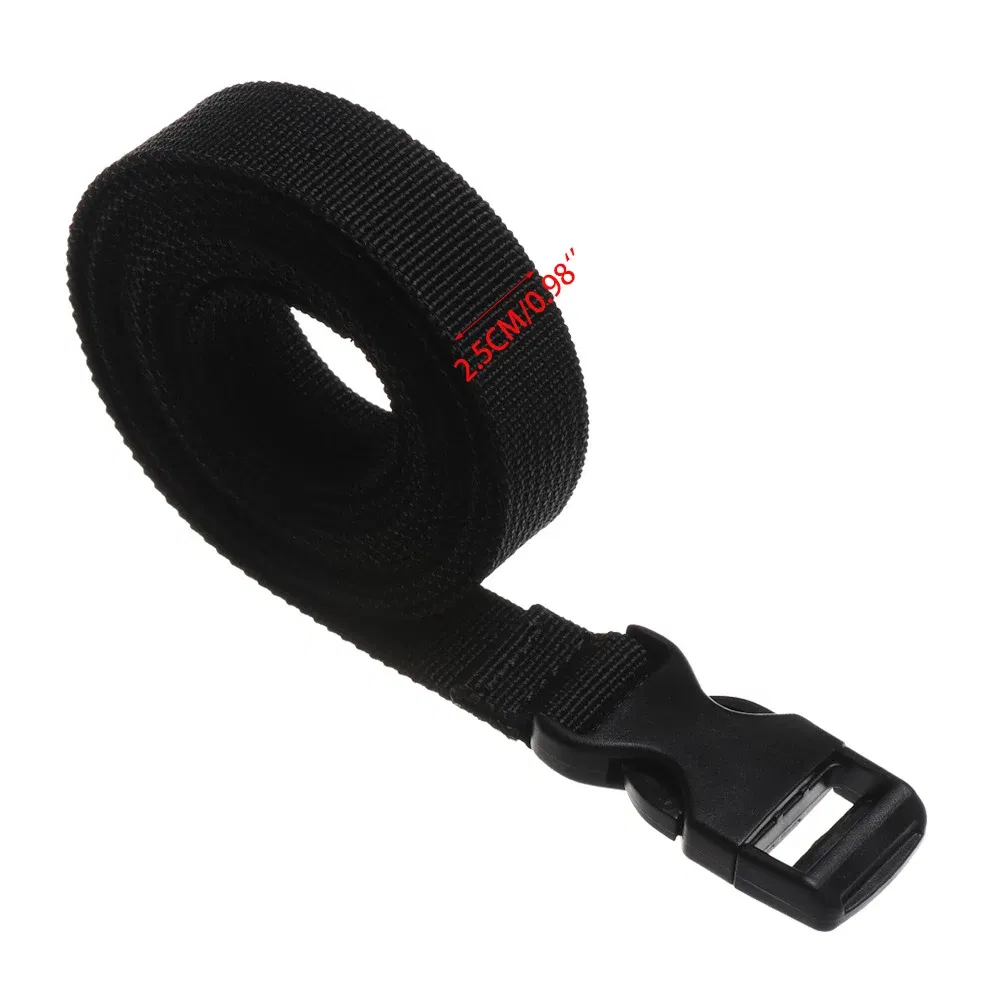 Color: Blue - 0.5-3M Black Durable Nylon Travel Tied Cargo Tie Down Luggage Lash Belt Strap With Cam Buckle Travel Kits Outdoor Camping Tool