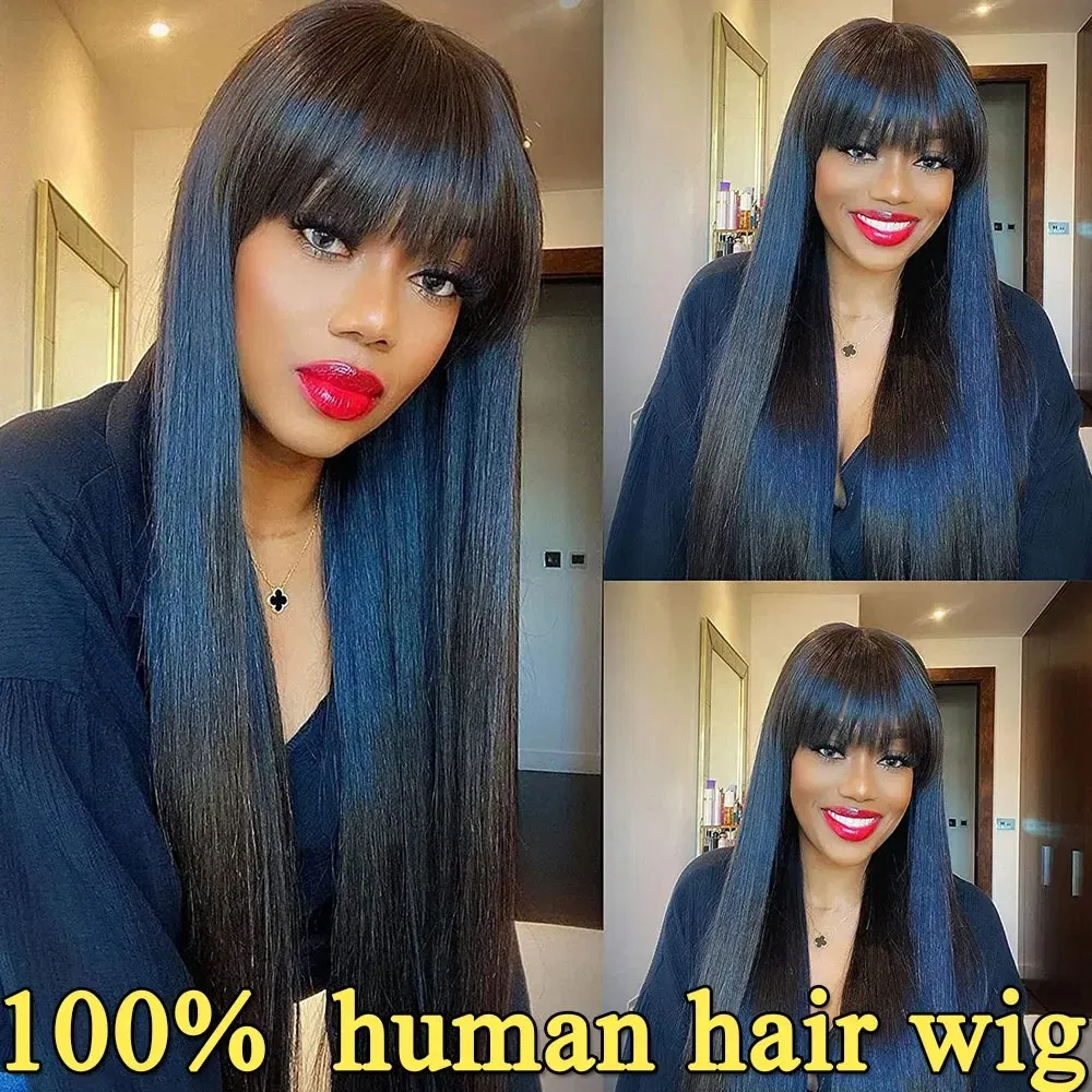 Stretched Length: 26inches, Lace Wig Type: 4*1, Density: 180%, Ships From: CHINA - 30 Inch 3X1 Middle Part Lace Human Hair Wig With Bangs For Women Straight Brazilian Wigs On Sale Cheap Fringe Short Bob Wigs