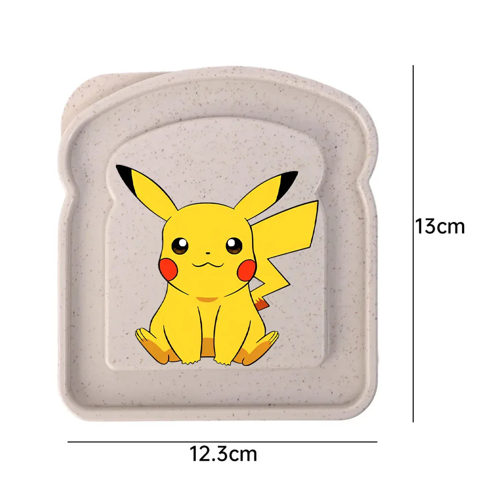 Color: Brown - new pokemon Sandwich Containers Lunch Toast Storage Box With Lid Portable Food Storage Reusable Microwave Lunch Sandwich Box
