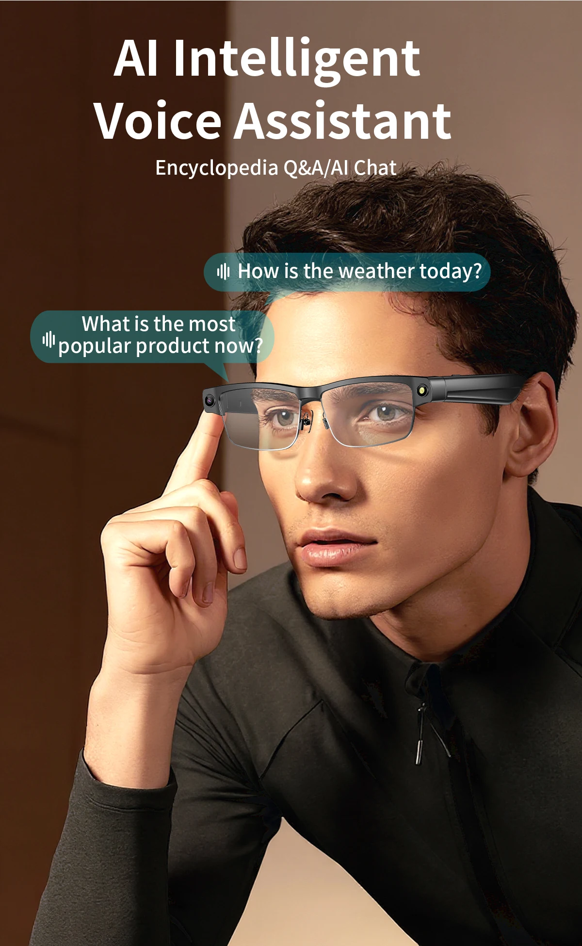 Color Name: Blue - Smart AI Glasses With 8MP HD Camera Chat GPT Touch Sport Sunglasses Bluetooth Call Video Music Player Object Recognition