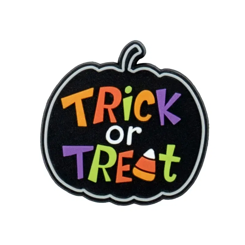 Color: Beige - Halloween Shoe Charms Funny Ghosts Pumpkin Clog Charms Sweets Candles Broom Shoe Clips Decorations Chips Cats Bats Clips Jeans