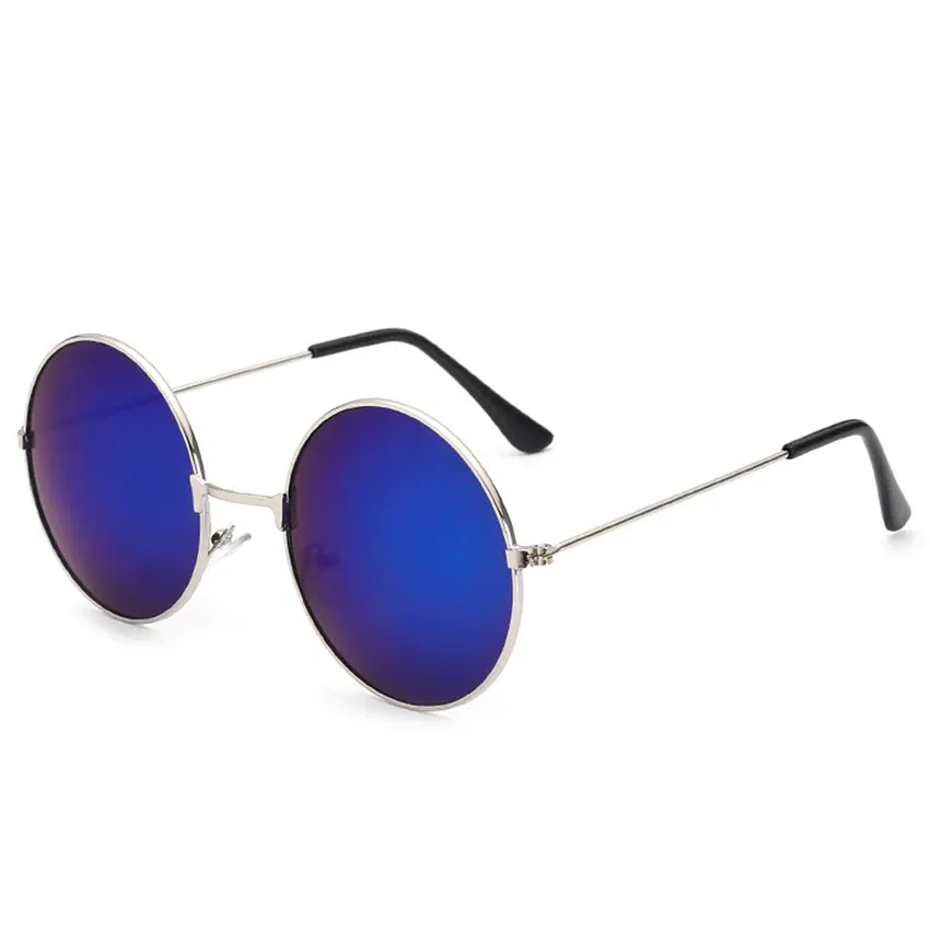 Lenses Color: Ice Blue, Frame Color: other - FOENIXSONG Fashion Sunglasses for Women Men Pilot Round Gradient Mirror Women's Glasses Oculos Lentes Gafas De Sol