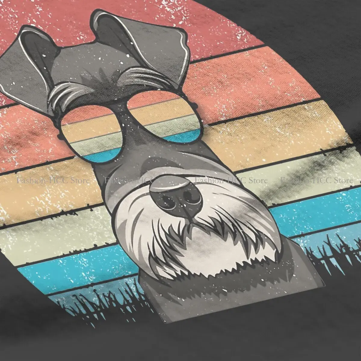 Color: WHITE, Size: M - Cool Dog Hip Hop Fashion Roar Best Schnauzer Dad Ever Newest Polyester TShirts Female Style Tops T Shirt O Neck