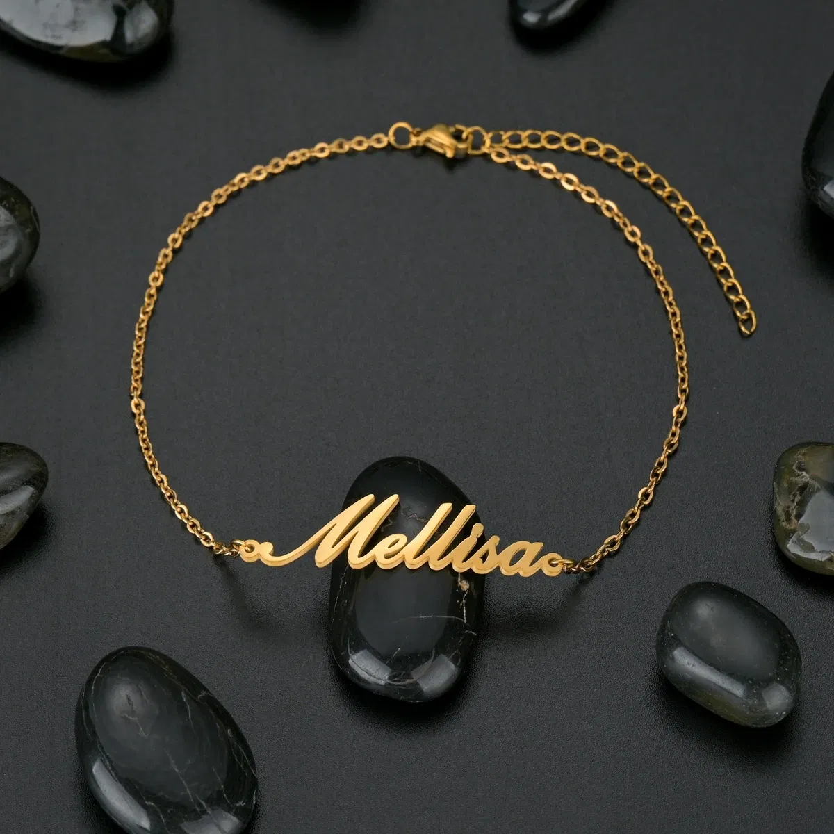 Metal Color: Black Zinc Plated, Length: 17cm, Main Stone Color: Silver - Atoztide Personalized Custom Name Bracelet for Women Men Stainless Steel 10mm Cuban Chain Nameplate Handmade Bangle Jewelry Gift