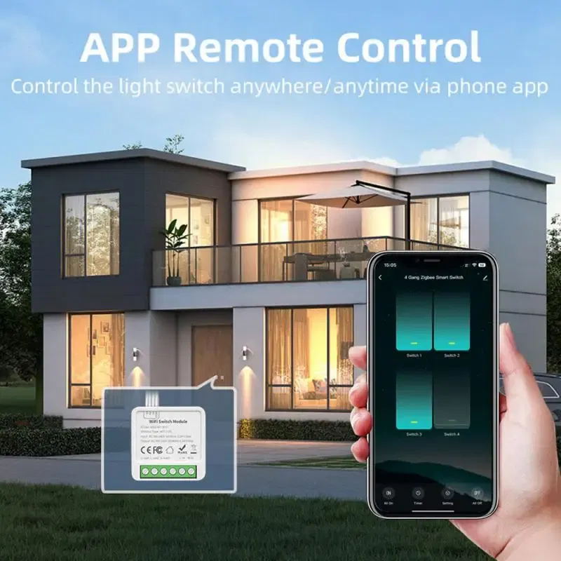 Bundle: Bundle5, Ships From: CHINA - Tuya WiFi Mini DIY Smart Switch 1/2/3/4 Gang 16/10A 2 Way Control Smart Home Automation Module Via Alexa Google Home Smart Life