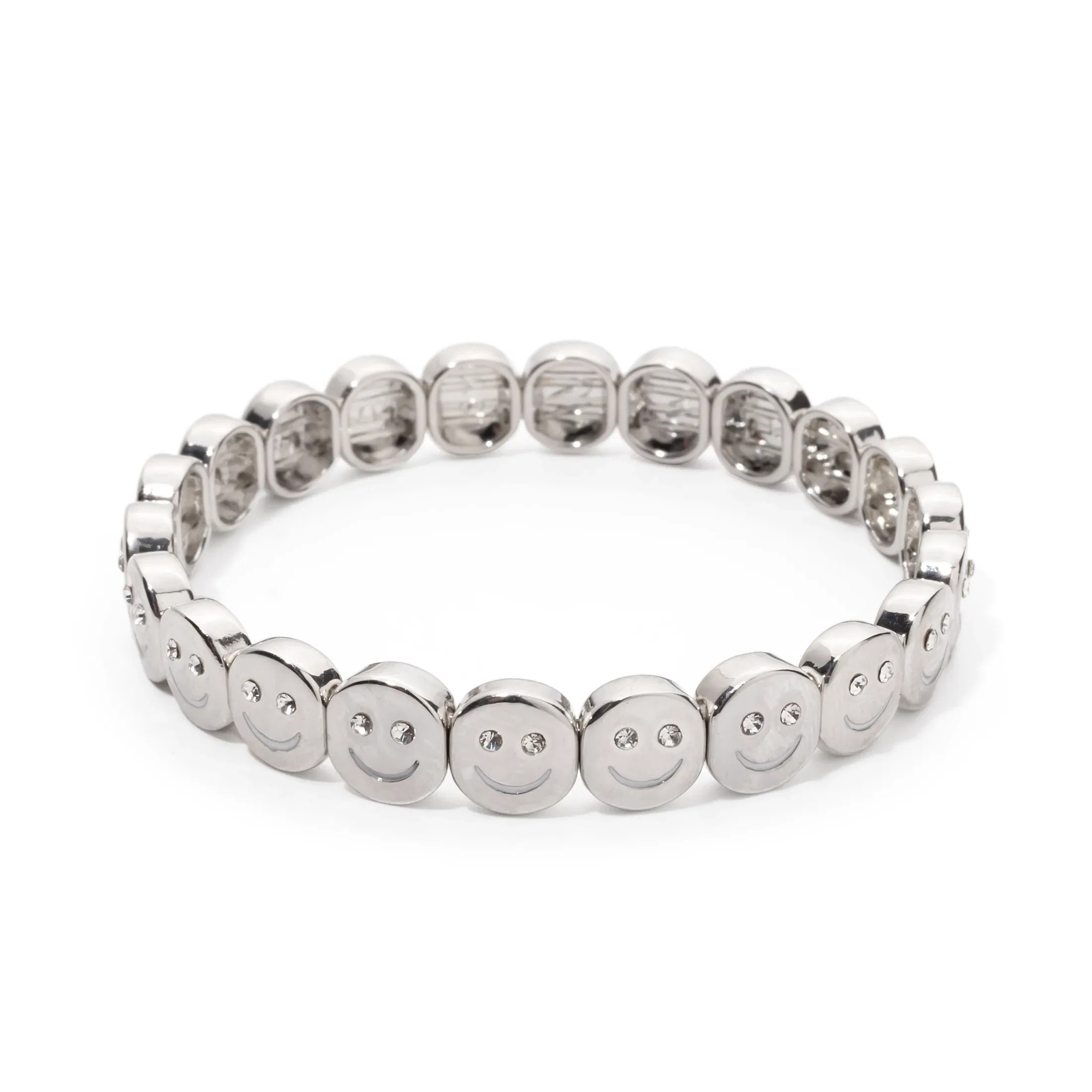 Metal Color: Steel color, Ships From: CHINA, Diameter: 50-52mm - 2024 New Rhinestone Happy Bangle For Women Diamond Hand Accessory