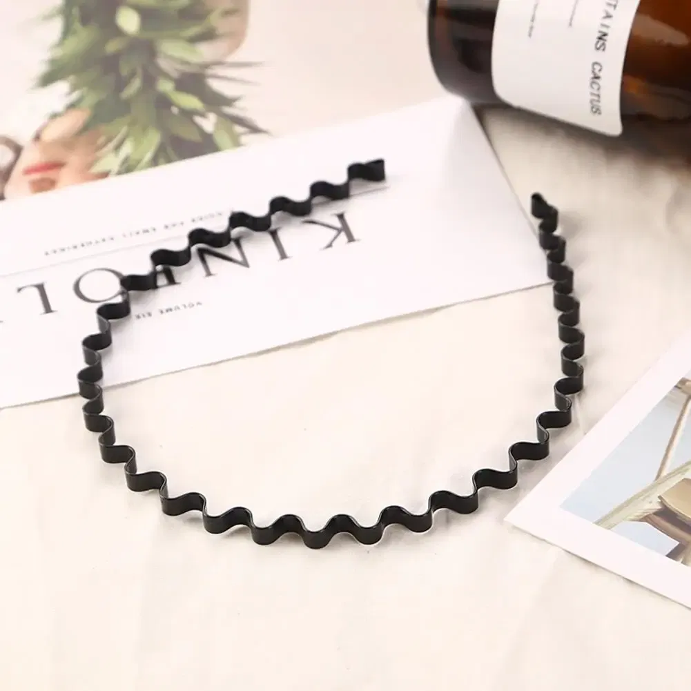 Color: SKY BLUE - New Fashion Mens Hairband Unisex Black Flexible Wavy Hair Head Hoop Band Women Sports Headband Hair Accessories