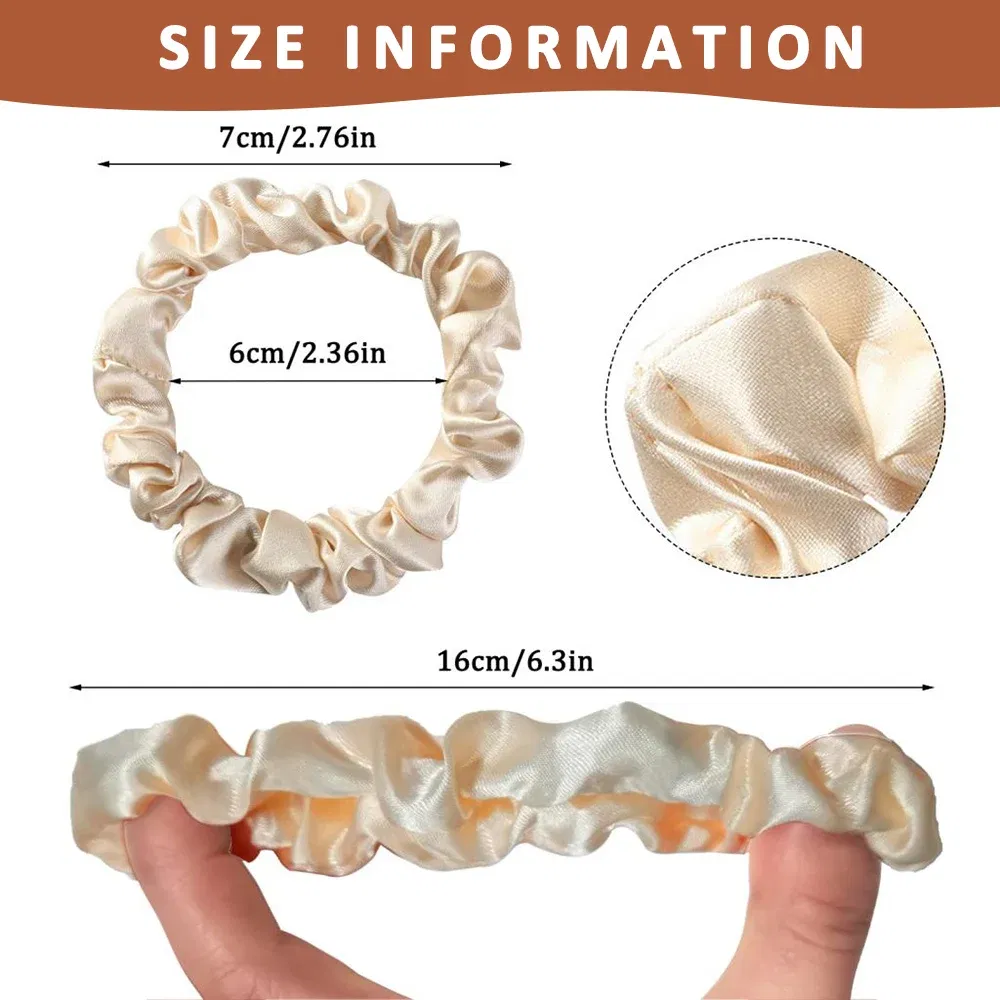 Color: MULTI - Free Shipping 3PCS/Set Satin Silky Scrunchies Hair Rope Luxury Solid Color Elastic Hair Bands Women Hair Accessories Headwear