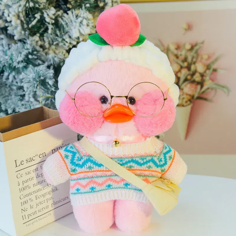 Color: Khaki, Height: 11cm-30cm - 30cm Kawaii Lalafanfan Duck Plush Toy Cartoon Lalafanfan Duck Doll Soft Stuffed Animal Plushie Birthday Gifts For Girl Children