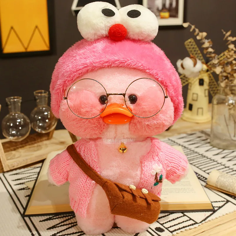 Color: Khaki, Height: 11cm-30cm - 30cm Kawaii Lalafanfan Duck Plush Toy Cartoon Lalafanfan Duck Doll Soft Stuffed Animal Plushie Birthday Gifts For Girl Children